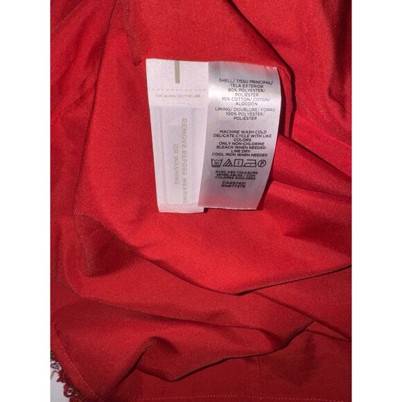 Ann Taylor Plaid Fringe Tweed Skirt Classic Red 578511 Sz 4 Top Of Knee NWOT - Picture 10 of 16